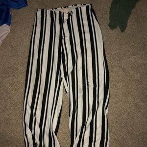 Urban outfitters black palazzo striped pants